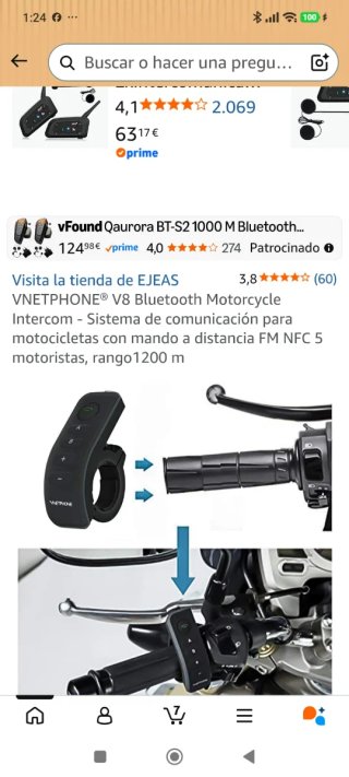Intercomunicador V8 para Moto