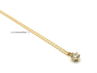 gargantilla oro 18k con piedra con circonita 21cm