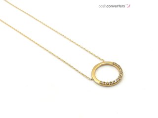 gargantilla oro 18k con piedra con circonita 22cm