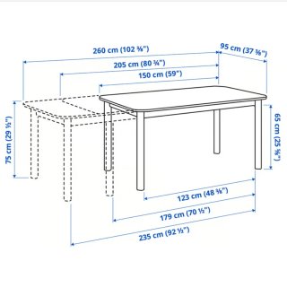 Mesa extensible STRANDTORP blanca IKEA. URGE