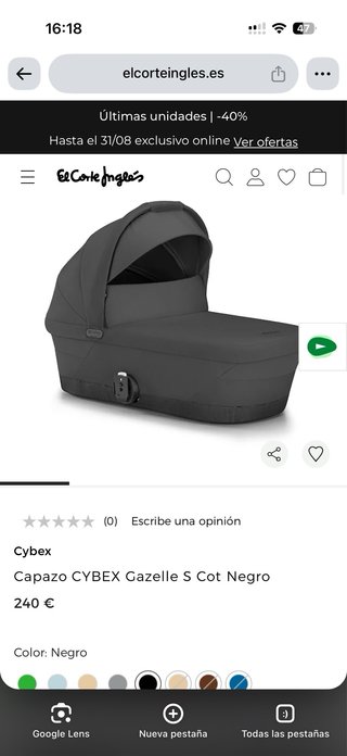 Silla de paseo CYBEX Gazelle S Negra