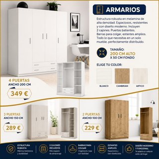 Armarios 2-4 puertas ENVIO GRATIS CONTRAENTREGA