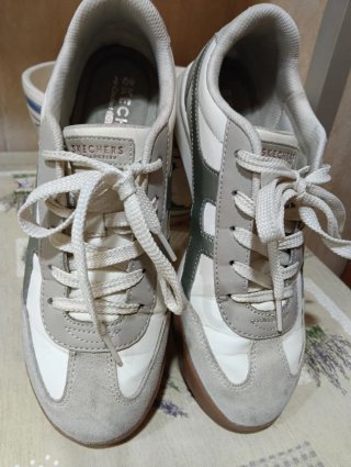 Zapatillas Skechers Mujer Talla 38 Gris/Blanco
