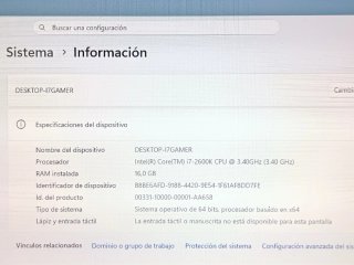 PC Gamer completo i7 SSD Nvidia