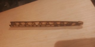 Porta incienso baqueta madera tallada y pirograbad