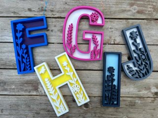 Letras Decorativas Florales hechas en 3D