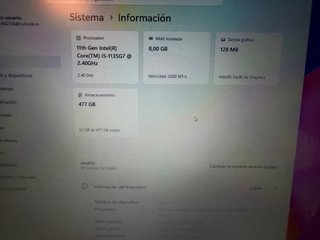 Portátil HP i5 11gen 512gb 8gb RAM