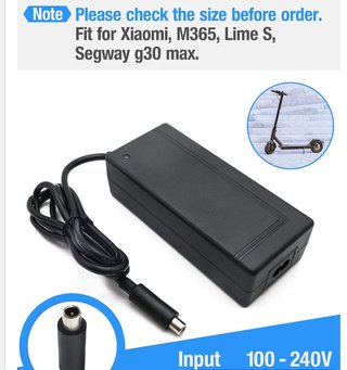 Cargador Xiaomi M365, Segway G30 Max