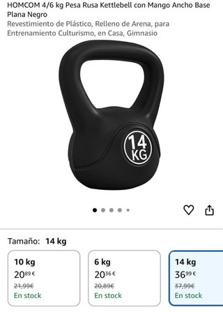 Pesa russa kettlebell base piatta 14 kg