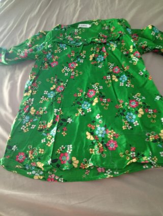 Vestido verde estampado floral hippie