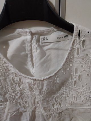 Blusa Verano Encaje Blanca Talla S