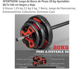 Barra de Pesas 20 kg Ajustables