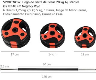 Barra de Pesas 20 kg Ajustables