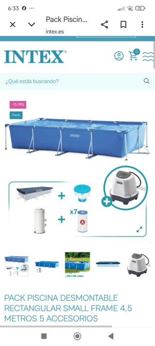 Pack Piscina Desmontable Intex Rectangular