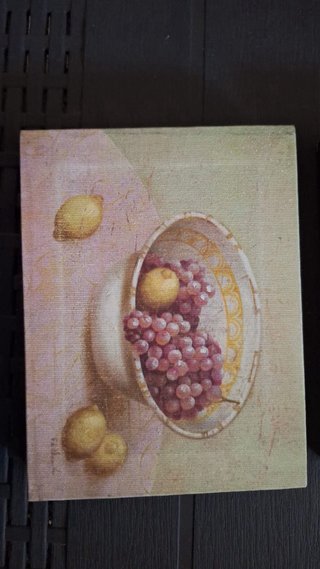 Quadro con frutta e fiori