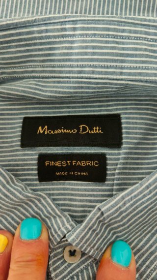 Camisa Massimo Dutti Rayas Azul Talla XXL