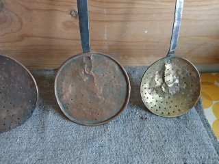 Juego 7 Espumaderas Antiguas de Metal