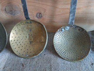 Juego 7 Espumaderas Antiguas de Metal