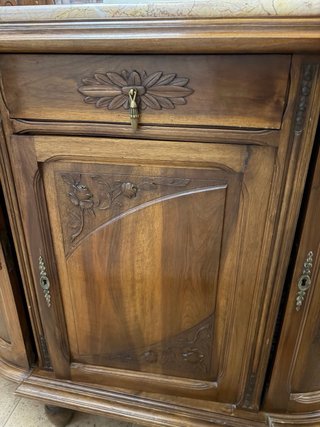 Mobile con specchio in legno e marmo