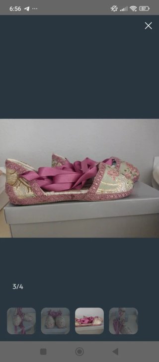 Espardenya Fallera Niña Flores Rosa número 36