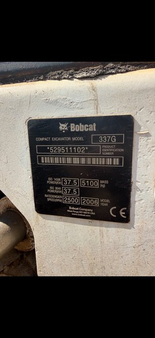 Excavadora Bobcat 337 - 5 Toneladas