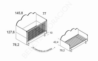 Cuna evolutiva nube 70x140