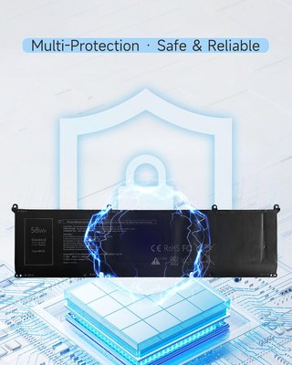 GINGEPRO 8FCTC-A Batería 58Wh 11,55V 4950mAh Dell