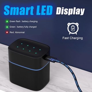 SLODA Cargador 8 Ranuras AA 1.2-1.5V USB‑C LED
