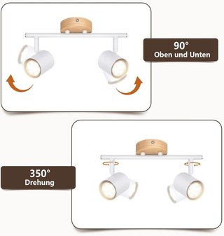 Deboola LED foco techo 2 llamas GU10 sin bombillas