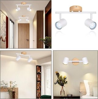 Deboola LED foco techo 2 llamas GU10 sin bombillas