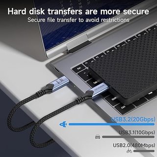 BAWIOFIAU 2PACK Cable USB-C 4K PD 100w 20 Gbps 3m