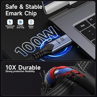 BAWIOFIAU 2PACK Cable USB-C 4K PD 100w 20 Gbps 3m