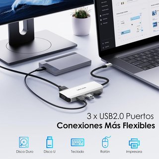 WAVLINK Estación Acoplamiento USB-C 4 monitores