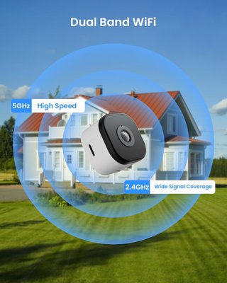 AKINGUAR Cámara Ventana WiFi 2K 3MP Sin Taladros