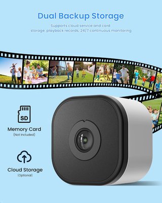 AKINGUAR Cámara Ventana WiFi 2K 3MP Sin Taladros