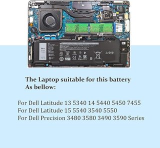BLESYS R73TC GTG7N Bateria DELL Latitude 13 14 15