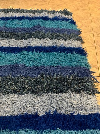 Alfombra Alpujarreña Lana Azul/Turquesa