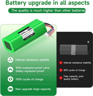 CITYORK Batería 14.4V 6500mAh Ecovacs Deebot