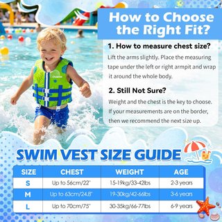 OVNEELE Chaleco Natación Neopreno Talla L 6-9 Años