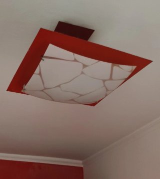 Lámpara Techo Moderna Roja Cuadrada