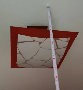 Lámpara Techo Moderna Roja Cuadrada