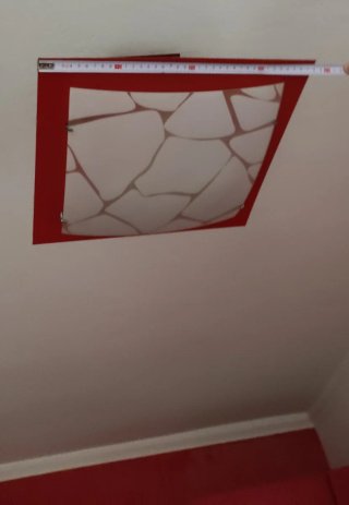 Lámpara Techo Moderna Roja Cuadrada