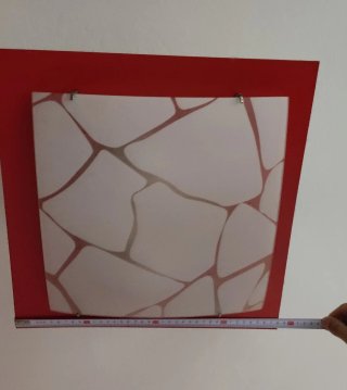 Lámpara Techo Moderna Roja Cuadrada