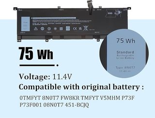 BLESYS TMFYT 8N0T7 Bateria para DELL XPS 15 9575