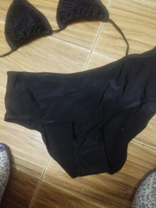 Bikini negro tejido