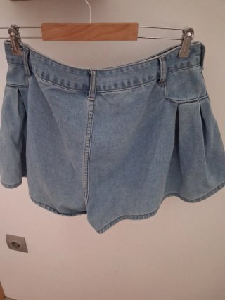 Shorts vaqueros plisados