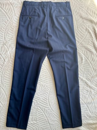 Pantalón vestir traje azul raya diplomática tallaM