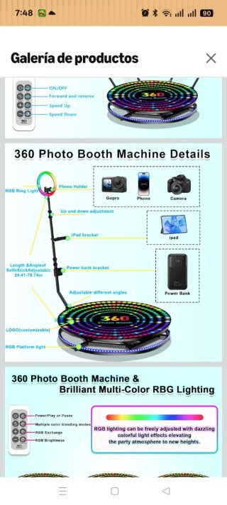 Fotomatón 360 grados 68cm para 1-2 personas