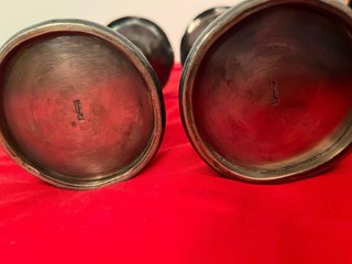 Coppia Candele Argento Vintage