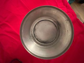 Vaso vintage metallo e madreperla